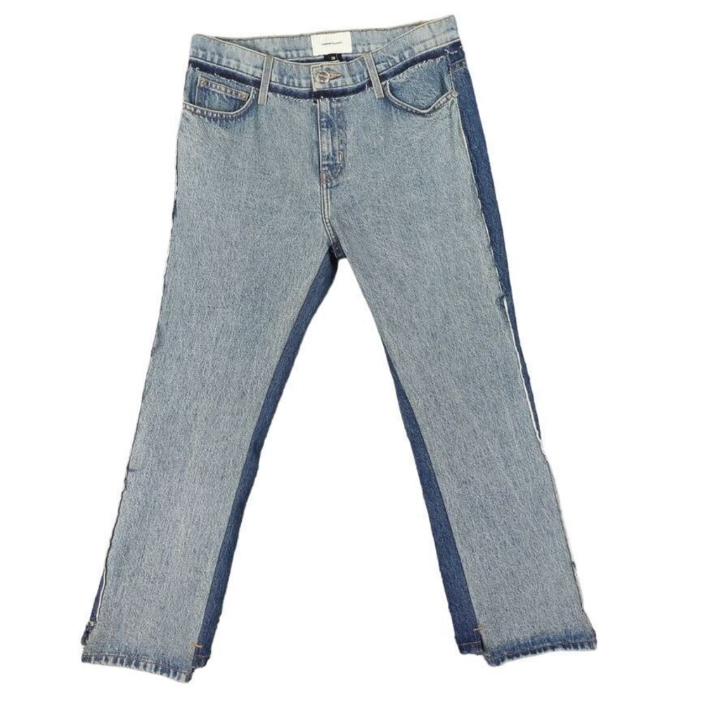 Current/Elliott Womens Streetwear Edgy Reconstructed Straight Jeans 28 Two-Tone